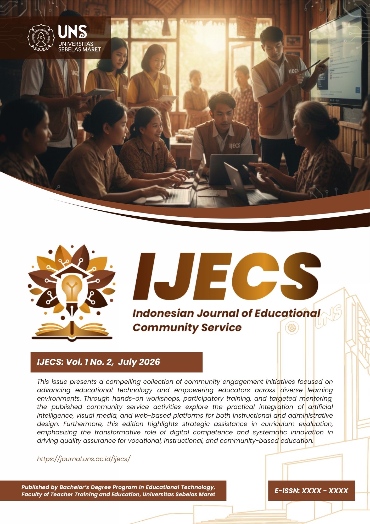 					View Vol. 1 No. 2 (2026): Vol. 1 No. 2 (2026): Indonesian Journal of Educational Community Service: July 2026
				