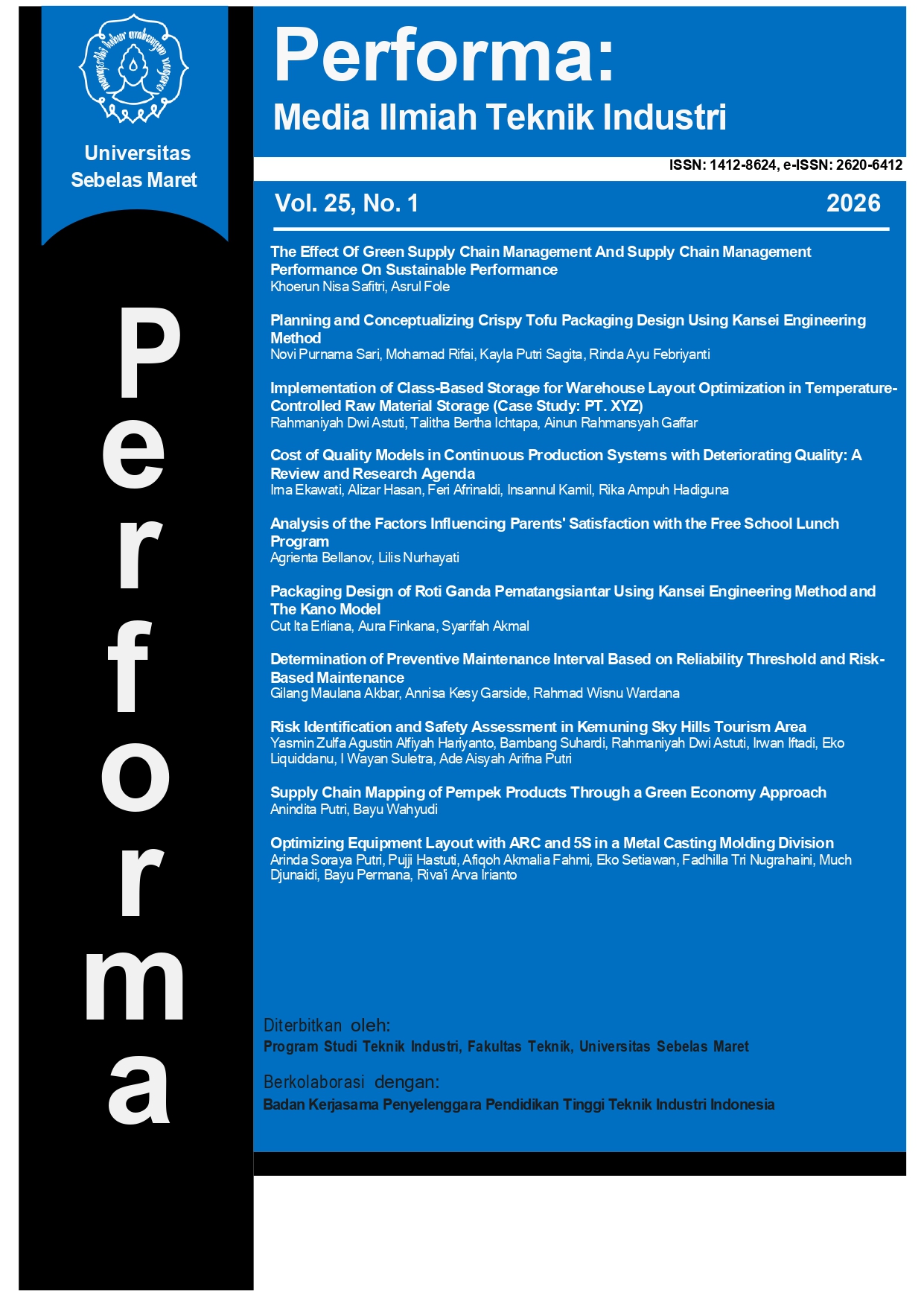 					View Vol. 25 No. 1 (2026): Performa: Media Ilmiah Teknik Industri
				